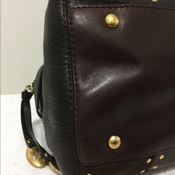 Michael Kors gold studded satchel purse - Picture 7 of 10